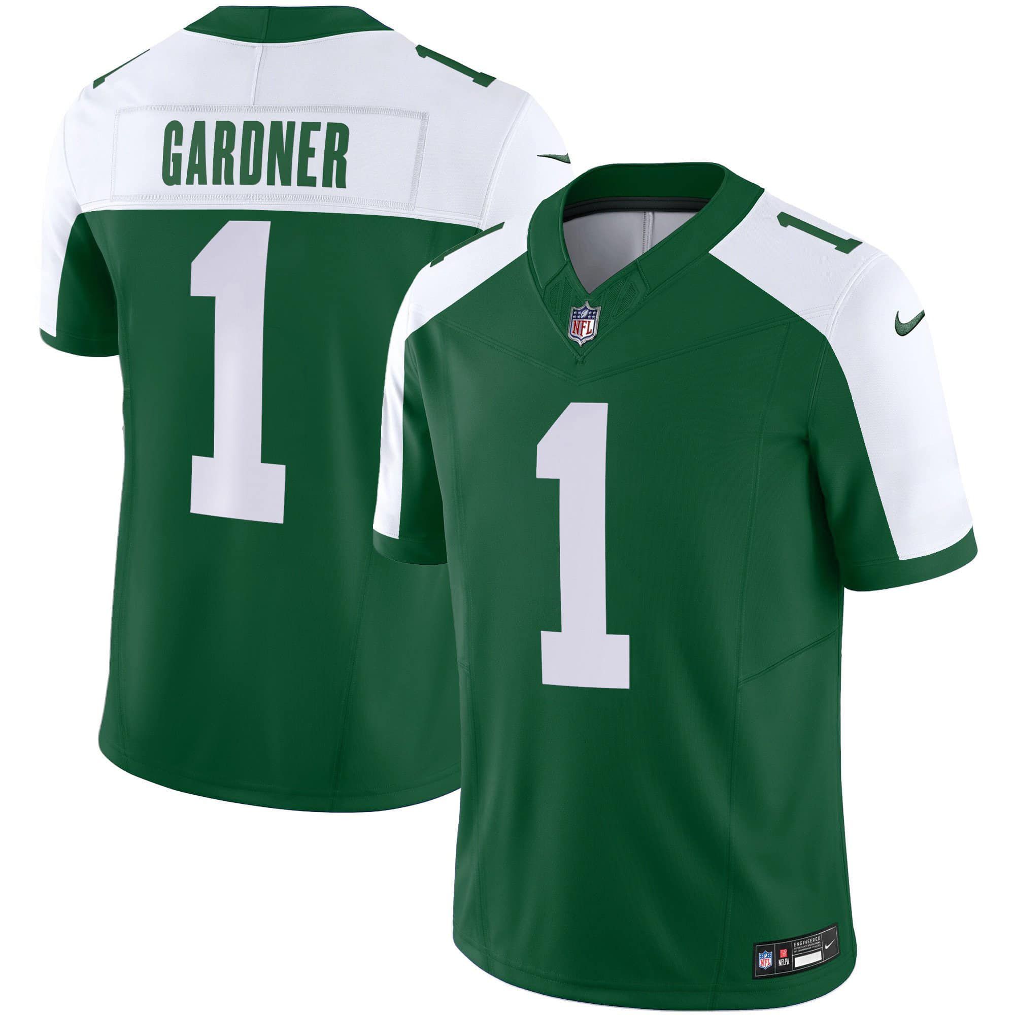 Men New York Jets 1 Gardner Green 2024 Nike Limited NFL Jersey style 1